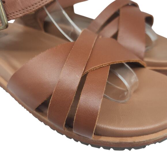 Kamik Sadie Sandals Womens 7 Brown Strappy Boho Buckle Peep Toe Adjustable - Picture 7 of 13